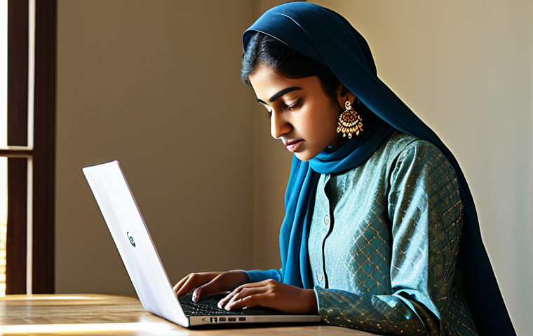 **
"A young woman, fully clothed in a modest salwar kameez, using Google Trends on a laptop in a sunlit study. She is analyzing trending topics. Safe for work, appropriate content, professional, perfect anatomy, natural proportions, well-formed hands, family-friendly scene."
**